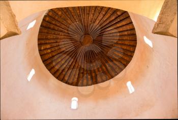 Wooden roof of interior of St Donatus's church in the ancient old town of Zadar in Croatia