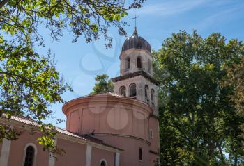 Statues on St Church of our Lady of Health in the old town of Zadar in Croatia