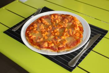Tasty pizza. Restaurant menu. Dishes which give at restaurants