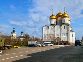 Holy Assumption Monastery, Russia - April 5, 2012: Monastery of the Holy Dormition, appearance of the monastery and the area near it.