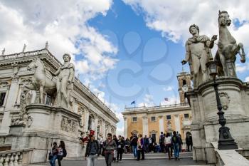 Rome, Italy - June 11, 2012: The eternal city of Rome, Roman streets and buildings, modern and ancient architecture of Rome.