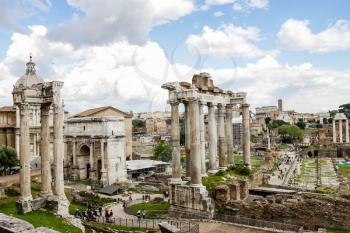 Rome, Italy - June 11, 2012: The eternal city of Rome, Roman streets and buildings, modern and ancient architecture of Rome.