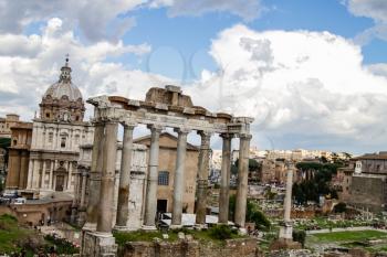 Rome, Italy - June 11, 2012: The eternal city of Rome, Roman streets and buildings, modern and ancient architecture of Rome.