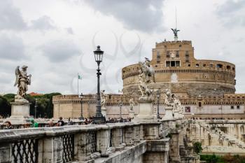 Rome, Italy - June 11, 2012: The eternal city of Rome, Roman streets and buildings, modern and ancient architecture of Rome.