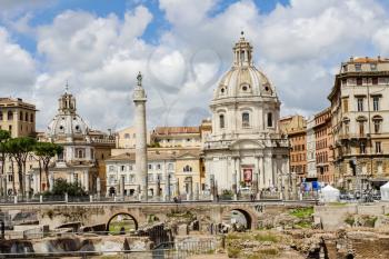 Rome, Italy - June 11, 2012: The eternal city of Rome, Roman streets and buildings, modern and ancient architecture of Rome.