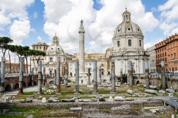 Rome, Italy - June 11, 2012: The eternal city of Rome, Roman streets and buildings, modern and ancient architecture of Rome.