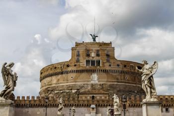 Rome, Italy - June 11, 2012: The eternal city of Rome, Roman streets and buildings, modern and ancient architecture of Rome.