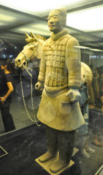 XIAN, CHINA - October 29, 2017: Horseman of a terracotta army Terracotta Army