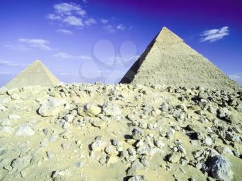 Attractions of Egypt. pyramids, camels and ruins. Big pyramids of Egypt. Photos from a trip.