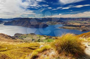 Lake Wanaka, view from mount Roys, New Zealand