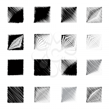 Square shapes figure sketch set