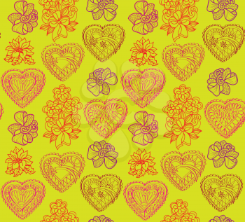 Love heart seamless pattern. Holiday greeting background