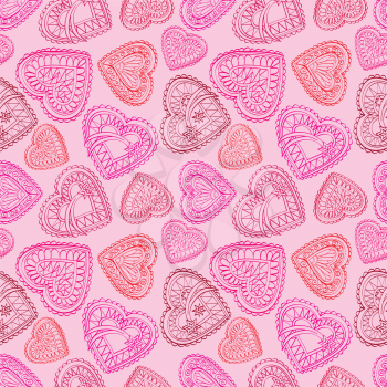 Love heart seamless pattern. Holiday greeting background