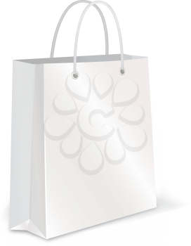 Empty Shopping Bag. White paper package for advertising or branding