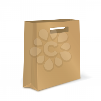 Empty Shopping Bag. Graft paper package for advertising or branding