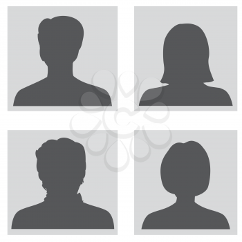 Avatar collection. People profile silhouettes 