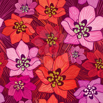 Floral seamless pattern. Flower background. Flourish garden texture