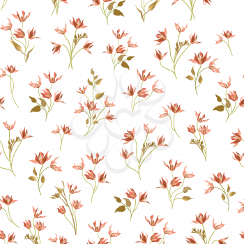 Floral ornamental white seamless pattern. Flower garden background. Flourish garden texture