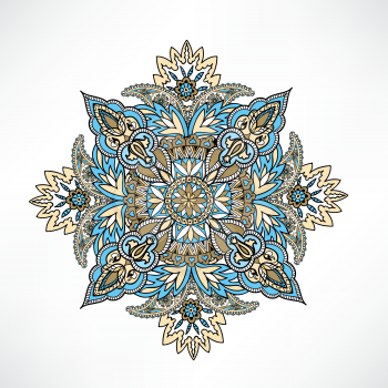 Arabic ornament background Oriental ethnic mandala amulet Abstract floral geometric pattern Geometric circle element for holiday, kaleidoscope, medallion, yoga, indian, arabic design