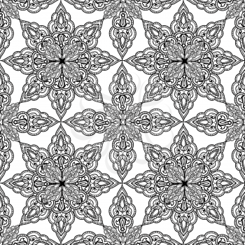 Arabic ornament background Oriental ethnic mandala ornament Abstract floral geometric pattern Geometric circle element for holiday, kaleidoscope, medallion, yoga, indian, arabic design