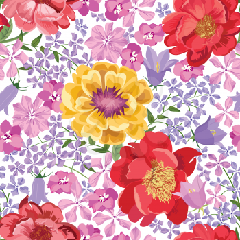 Floral seamless pattern. Flower background. Floral tile spring texture with flowers. Spring flourish garden