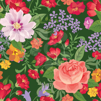 Floral seamless pattern. Flower background. Flourish spring garden