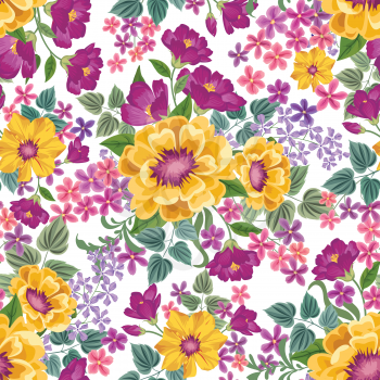 Floral seamless pattern. Flower background. Floral tile spring texture with flowers Spring flourish garden