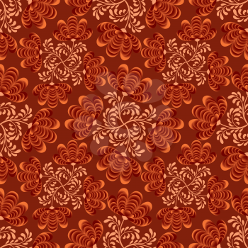 Abstract floral seamless pattern. Geometric ornament texture. Oriental ethnic background.