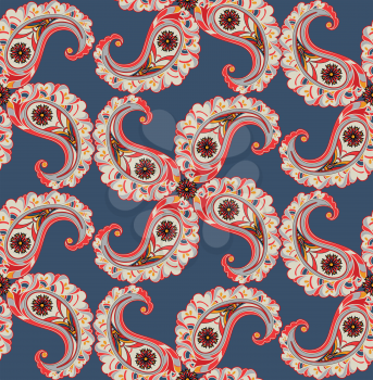Abstract floral ornamnet. Flourish ornamental tiled pattern. Fantastic flowers and leaves oriental seamless background