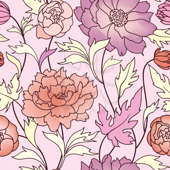 Floral pattern  Flower rose ornamental background Flourish texture with dummer flower bouquet. Gentle floral tiled wallpaper