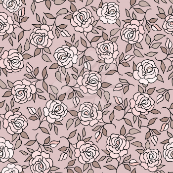 Floral pattern  Flower rose ornamental background Flourish texture with summer flower bouquet. Gentle floral tiled wallpaper