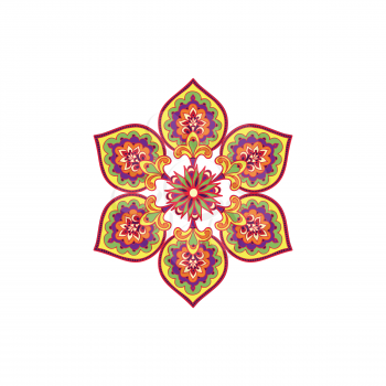 Arabic ornament background Oriental ethnic mandala amulet Abstract floral geometric pattern Geometric circle element for holiday, kaleidoscope, medallion, yoga, indian, arabic design