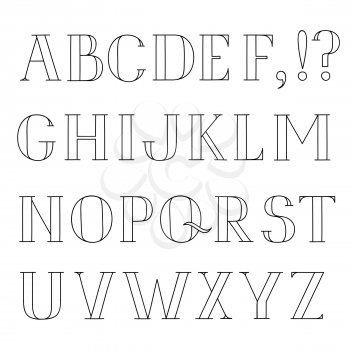 Latin alphabet. Grunge line decorative font. Hipsters sketched letter characters alphabet set