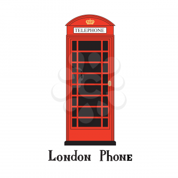  London city phone Famous London red telephone box. English landmark  The Great Britain sightseeing design element. Travel England icon