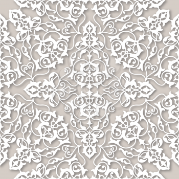 Abstract flourish seamless pattern Floral arabic ornament. Stylish abstract ornamental lace background