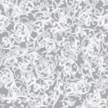 Floral seamless pattern. Swirl leaves ornamental texture