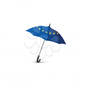 Eurounion flag colored umbrella. Travel Europe spring fashion accessory. European sign