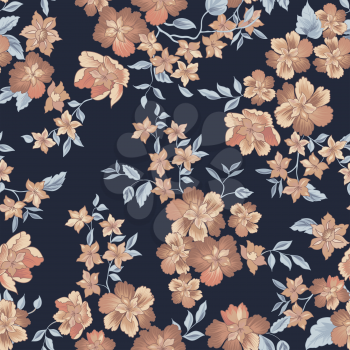 Floral seamless pattern. Flower background. Flourish ornamental summer wallpaper with flowers.