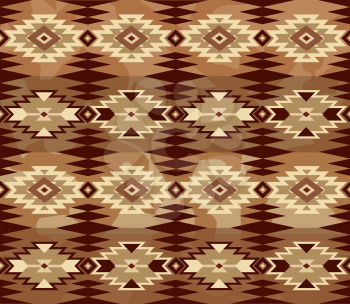 Abstract geometric seamless pattern with aztec ornament. Ethnic cloth fabric ornamental background