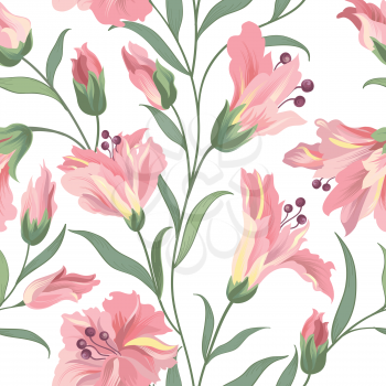 Floral seamless pattern. Nature vegetation background. Flourish wallpaper with  flowers.