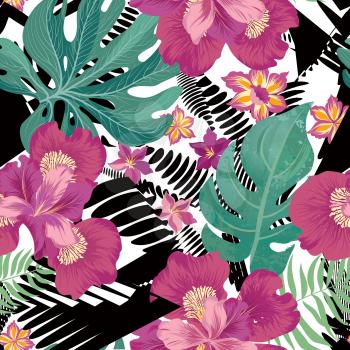 Floral seamless pattern. Flower background. Flourish garden texture with flowers iris. Flourish nature garden textured wallpaper