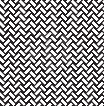 Abstact seamless pattern. Brick ornament. Diagonal line texture. Black and white textured architectural background.