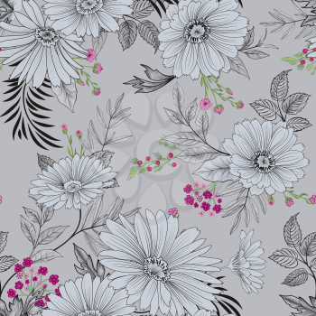 Floral seamless pattern. Garden Flower summer background.