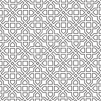 Arabic ornament with geometric shapes. Abstract motives of the paintings of ancient Indian fabric patterns. Abstract seamless pattern.