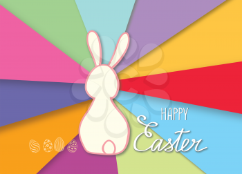 Happy Easter greeting card. Holiday bakground with Easter eggs