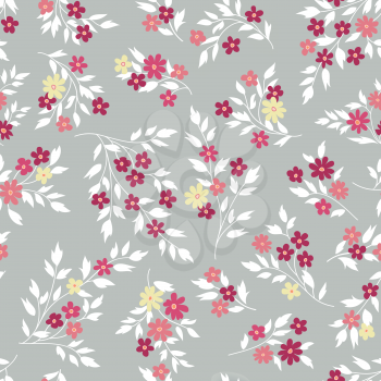 Floral seamless pattern. Flower background. Floral seamless texture with flowers. Flourish tiled decorative drawn ornamental wallpaper.