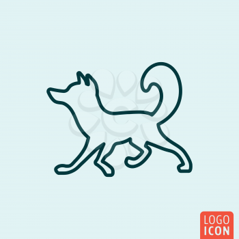 Fox Icon logo line flat design. Vector illustration.