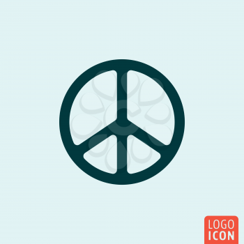 Peace icon. Peace logo. Peace symbol. Peace symbol icon isolated minimal design. Vector illustration.