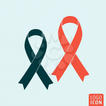 Ribbon icon. Ribbon logo. Ribbon symbol. Ribbon awareness icon isolated minimal design. Vector illustration.