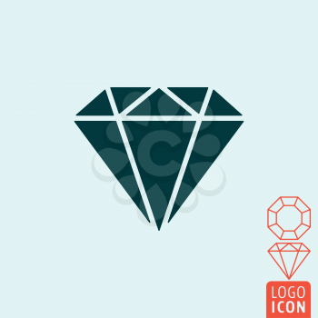 Diamond icon. Diamond logo. Diamond symbol. Diamond line icon isolated. Brilliant icon minimal design. Jewelry company logo. Vector illustration